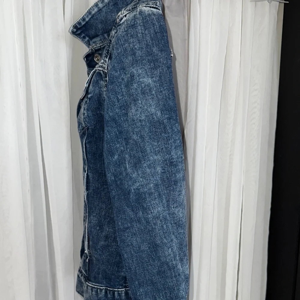 Liz Claiborne Blue Jean Jacket Distressed Vintage Style - Picture 6 of 9